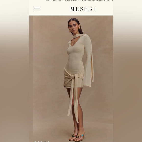 Meshki Taron Knit Mini Dress With Scarf - Picture 2 of 4